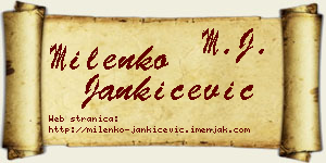 Milenko Jankićević vizit kartica